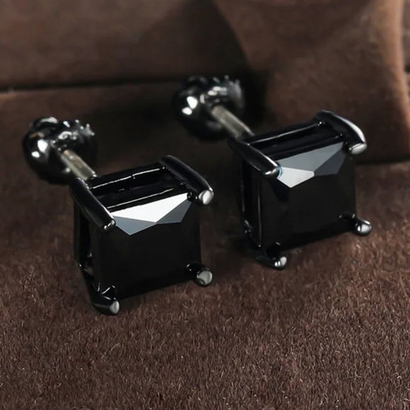 Copy - ✨ New Black Rainbow Topaz Halo Stud Earrings - Picture 3 of 8